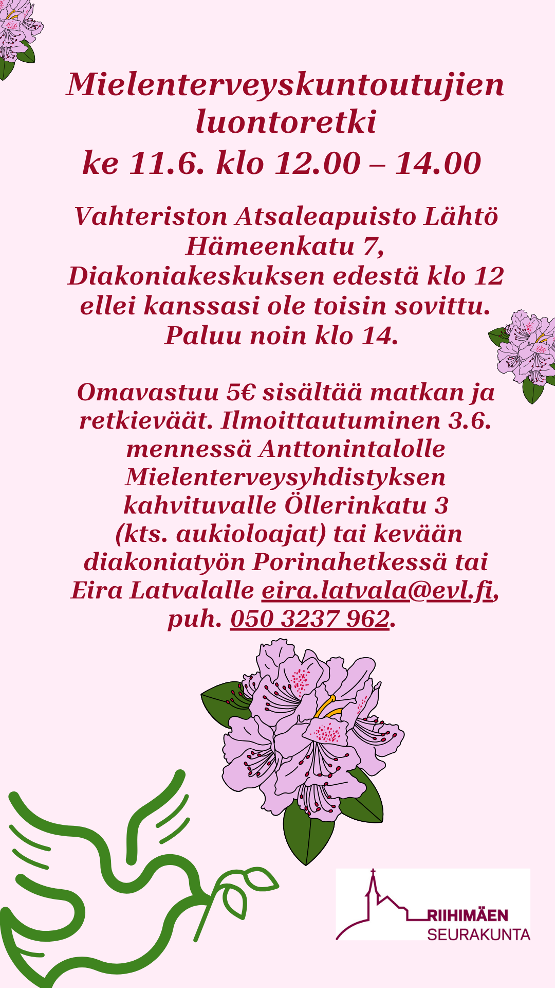 Mielenterveyskuntoutujien luontoretki Esite.