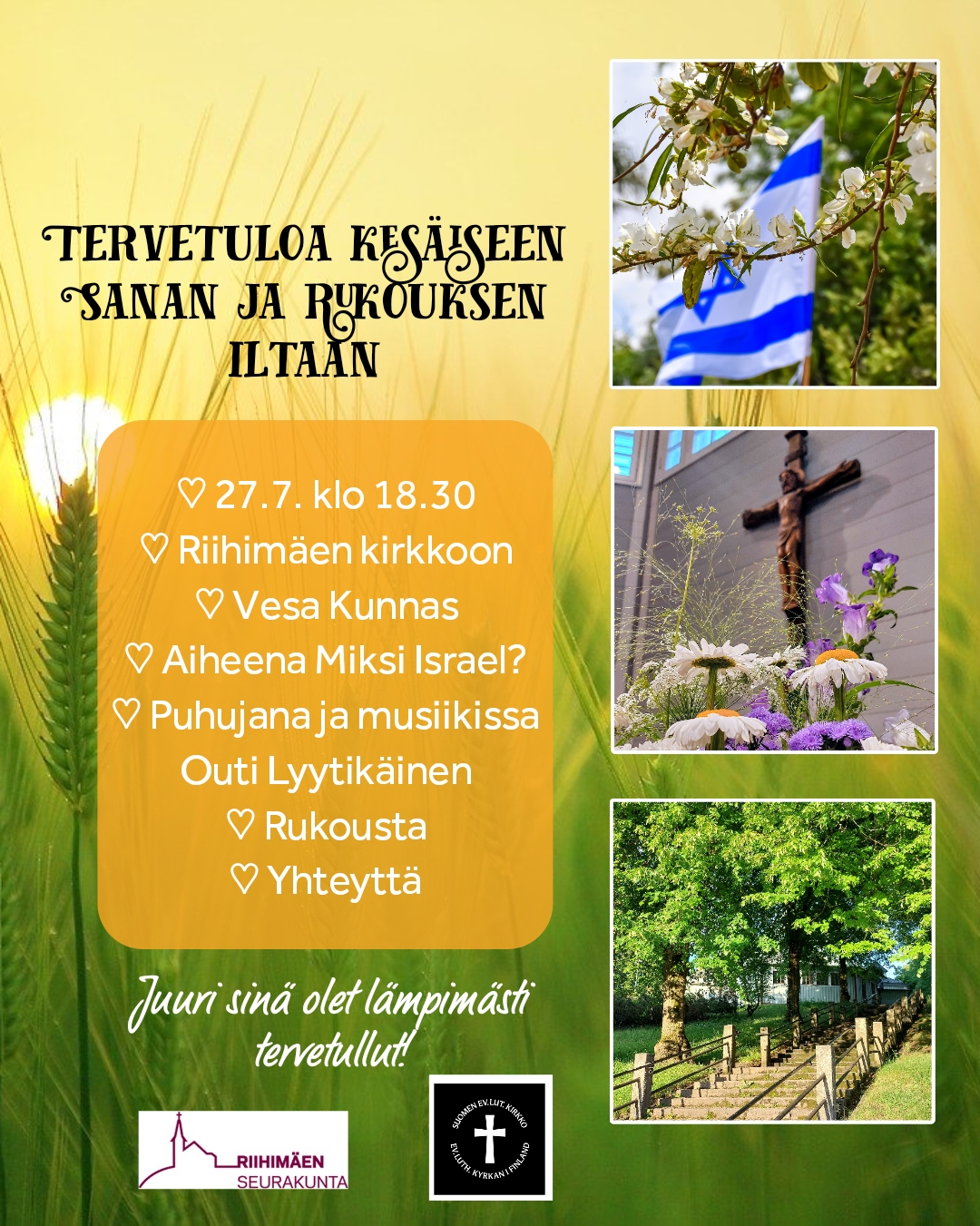 Kesän Sanan ja rukouksen iltojen juliste