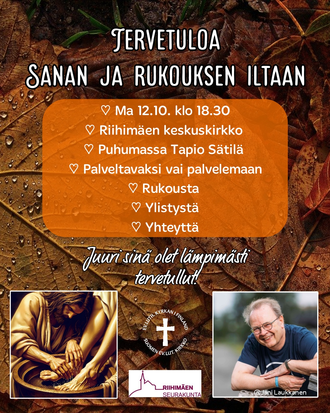 Sanan ja rukouksen iltojen juliste