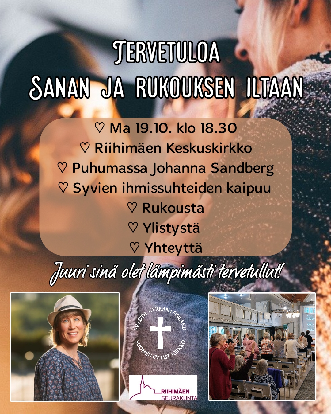 Sanan ja rukouksen iltojen juliste