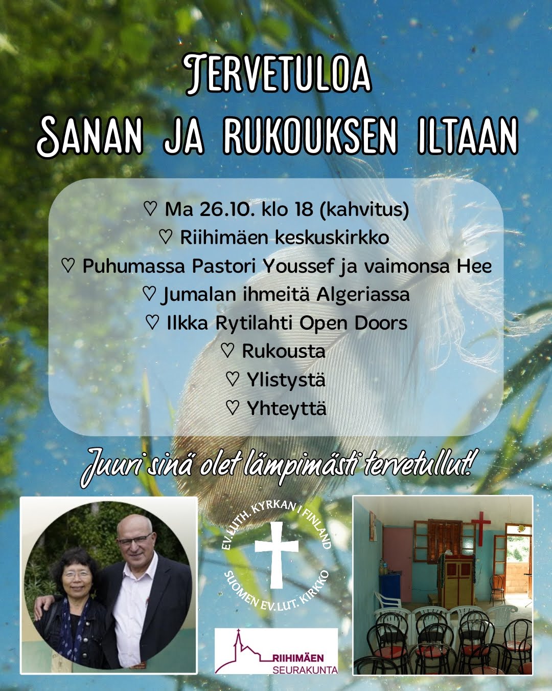 Sanan ja rukouksen iltojen juliste