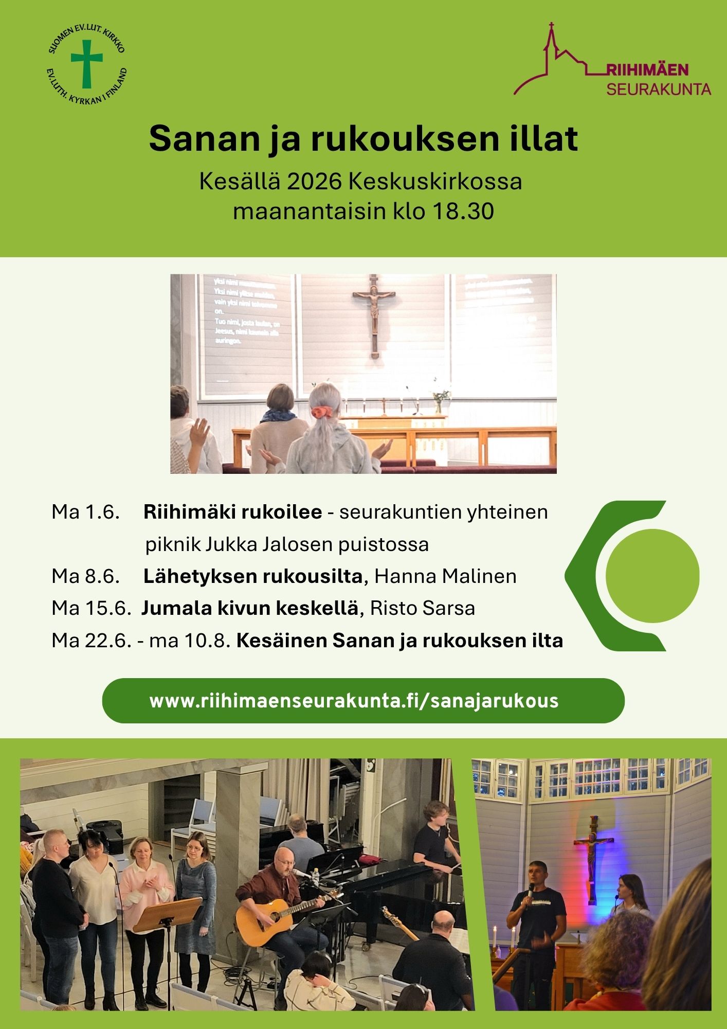 Kesän Sanan ja rukouksen iltojen juliste