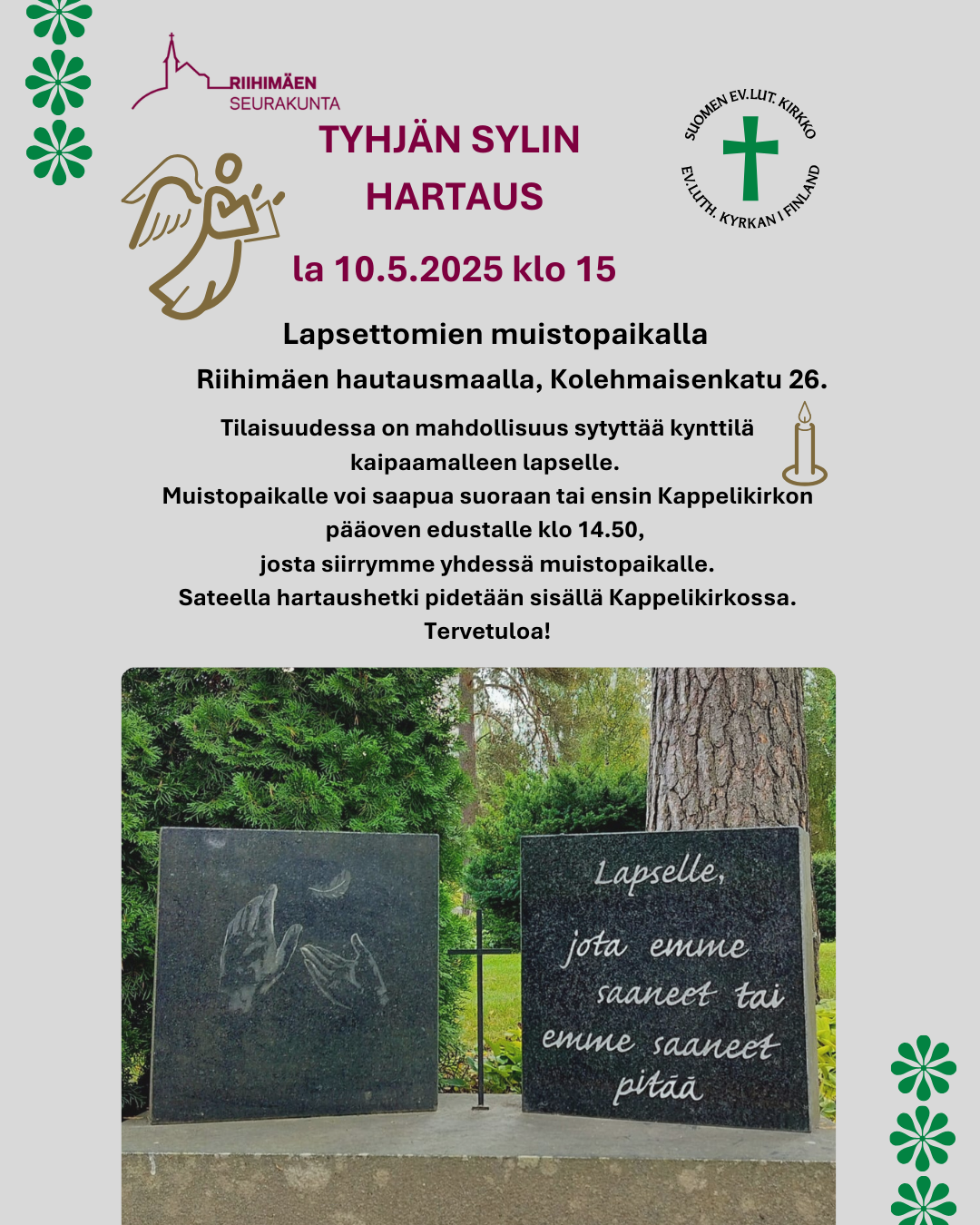 Tyhjän sylin hartaus Esite.