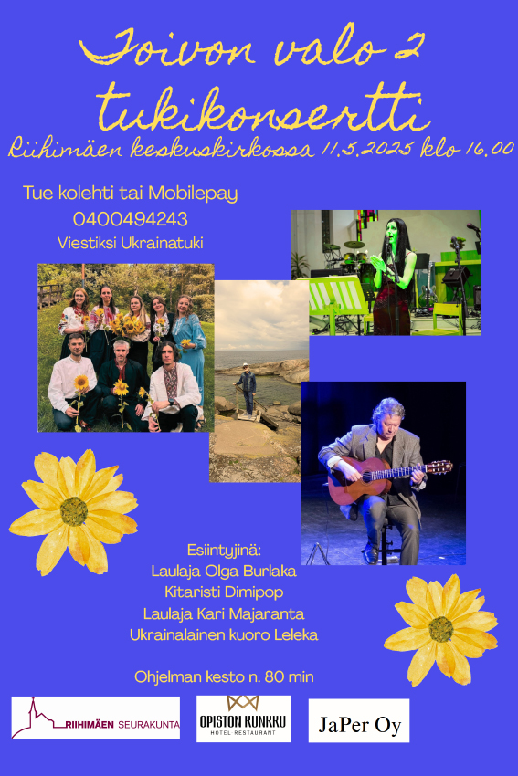 Ukrainan tukikonsertti - Toivon valo Esite.