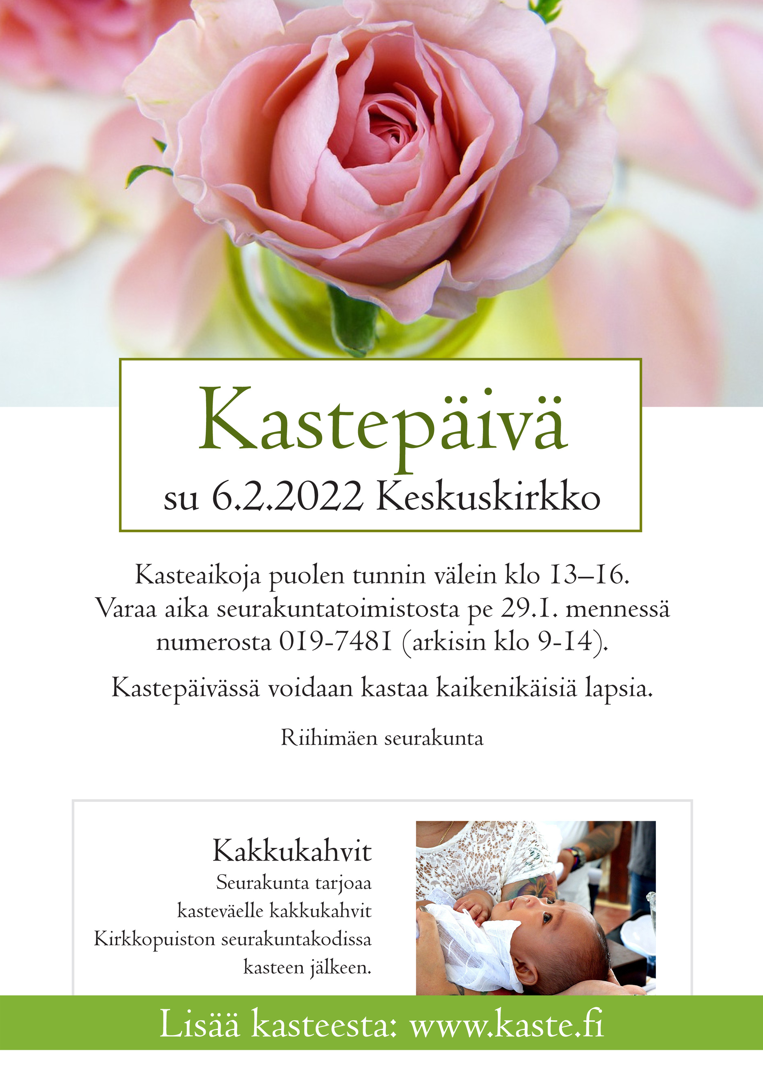 Kastepäivä kastepäivän esite ruusu vauva