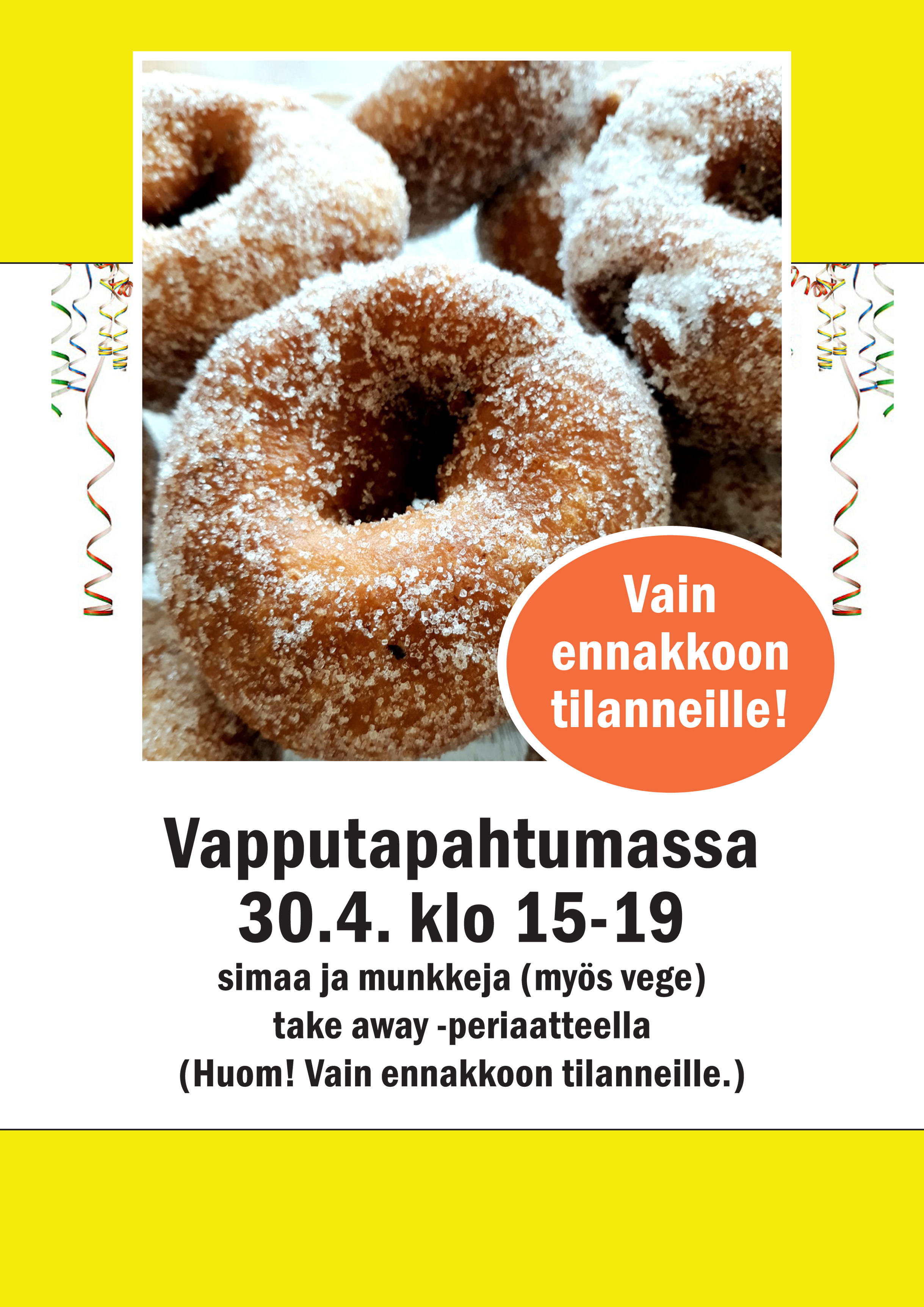 Munkit ja simat ennakkotilauksella viimeistään 22.4. mennessä munkkeja