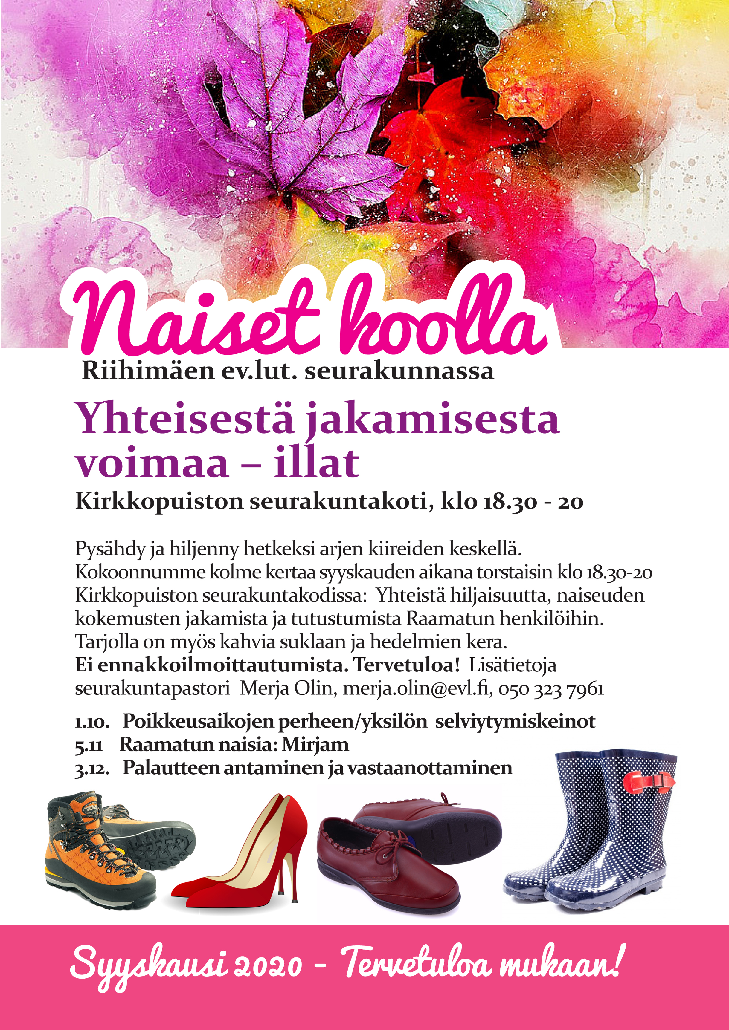 Yhteisestä jakamisesta voimaa -ilta Naiset koolla - kuvallinen esite