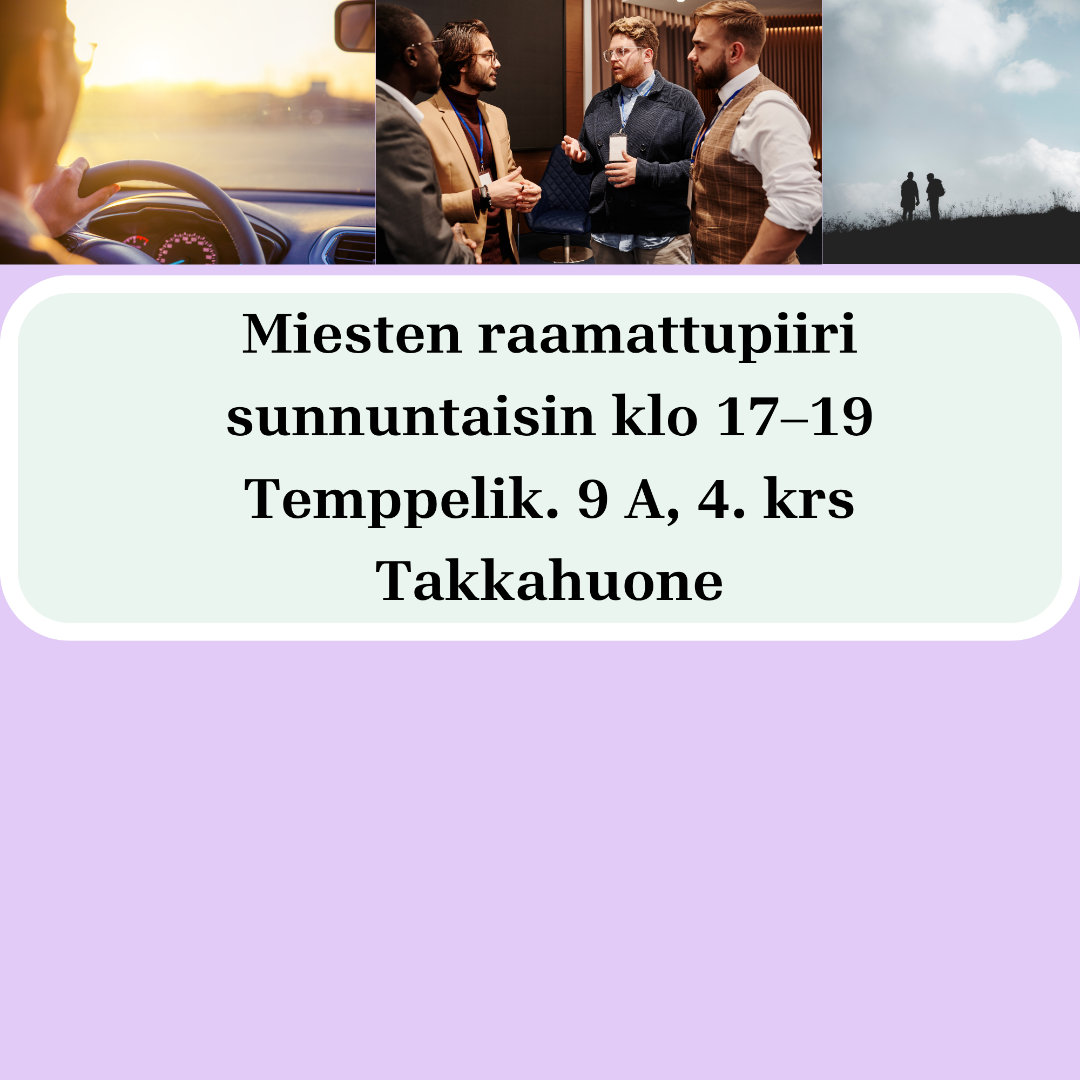 kuvituskuva, kuvassa henkilöitä, ajamassa autoa ja toisessa kuvassa juttelemassa. Lisäksi pieni maisemakuva jossa pilviä.