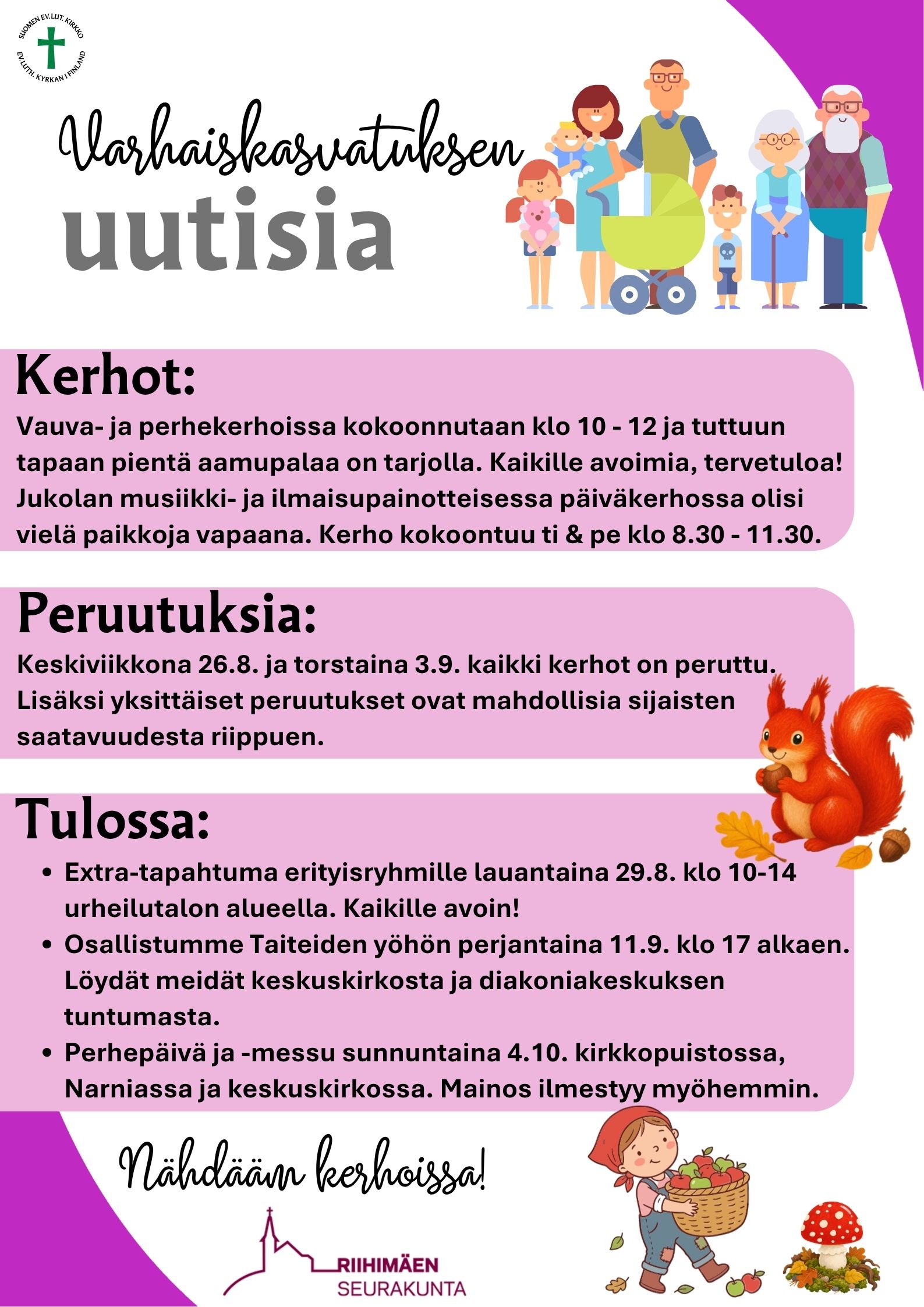 varhaiskasvatuksen uutisia elokuulle -26.